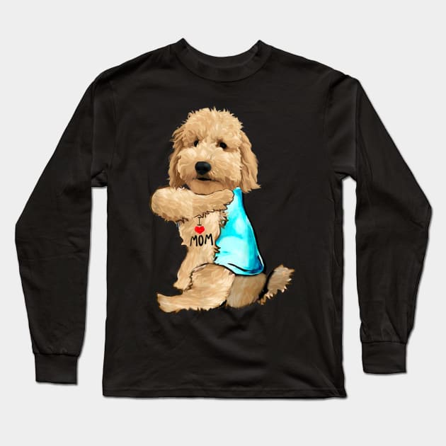 Funny Dog Goldendoodle I Love Mom Tattoo Shirt Dog NotebookFunny Dog Goldendoodle I Love Mom Tattoo Shirt Dog Notebook Long Sleeve T-Shirt by Danielss